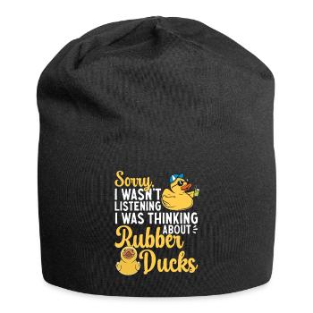 Quietscheentchen Quietscheente Gummiente - Jersey-Beanie - Schwarz - Vorne