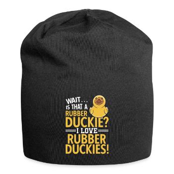 Quietscheentchen Quietscheente Gummiente - Jersey-Beanie - Schwarz - Vorne