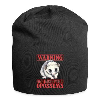 Funny Opossum Animal Warning - Jersey Beanie - black - Front