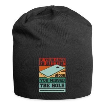 Du hast das Loch verpasst Sitzsack Spielbretter Cornhole - Jersey-Beanie - Schwarz - Vorne