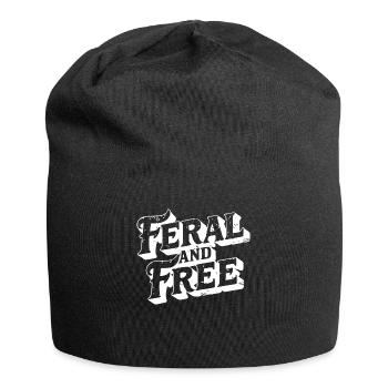 Feral and Free Wild Independent Bold Statement - Jersey Beanie - black - Front