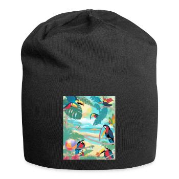Toucan paradise - Jersey Beanie - black - Front