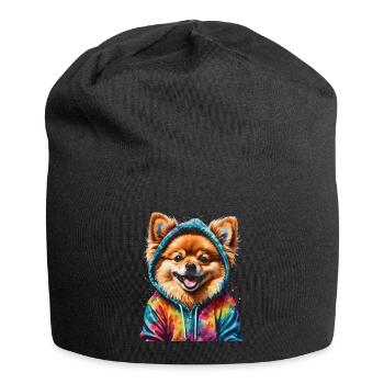 Loulou de Poméranie Sweat à capuche de Poméranie Imprimé chien - Bonnet en jersey - noir - Devant