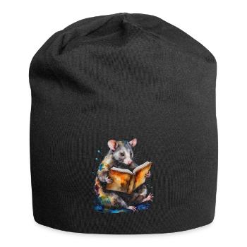 Possum Lecture Coloré Animal Design Imprimer - Bonnet en jersey - noir - Devant