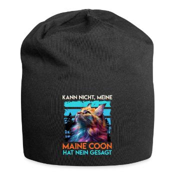 Maine Coon KANN NICHT MAINE COON SAGT NEIN - Jersey-Beanie - Schwarz - Vorne