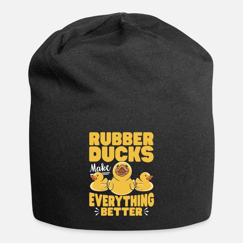 Quietscheentchen Quietscheente Gummiente - Jersey-Beanie - Schwarz