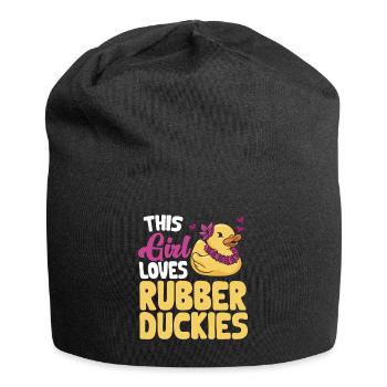 Quietscheentchen Quietscheente Gummiente - Jersey-Beanie - Schwarz - Vorne