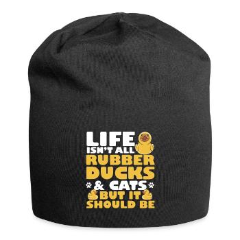 Quietscheentchen Quietscheente Gummiente - Jersey-Beanie - Schwarz - Vorne