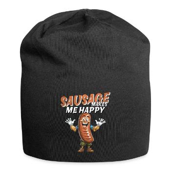 SAUSAGE MAKES ME HAPPY - Jersey Beanie - black - Front