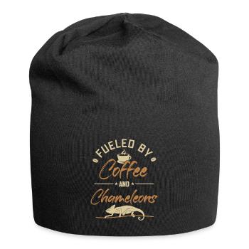 Alimenté par le café et les caméléons Panther voilé - Bonnet en jersey - noir - Devant