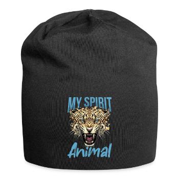 Funny Jaguar Animal my spirit animal - Jersey Beanie - black - Front