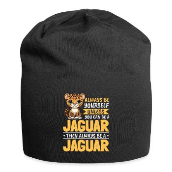 Funny Jaguar Animal Always Be Yourself - Jersey Beanie - black - Front
