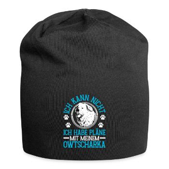 Ovcharka Plans with Caucasian Ovcharka - Jersey Beanie - black - Front