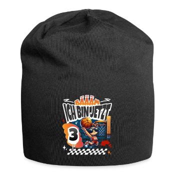 Basketball Bääm Ich Bin Jetzt 3. Geburtstag - Jersey-Beanie - Schwarz - Vorne