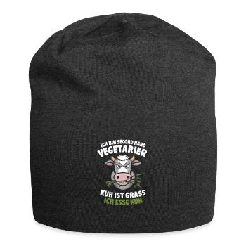 Ich Bin Second Hand Vegetarier Kuh Ist Grass Ich - Jersey-Beanie - Anthrazit - Vorne