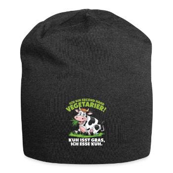 Ich Bin Second Hand Vegetarier Kuh Isst Gras Ich - Jersey-Beanie - Anthrazit - Vorne