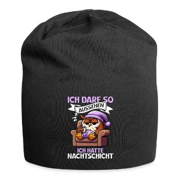J’ai le droit d’avoir l’air d’avoir un hibou de nuit - Bonnet en jersey - noir - Devant