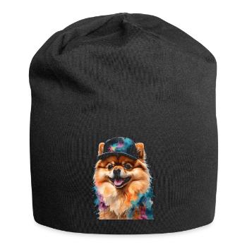 Pomeranian Pomeranian Snapback Cap Dog Print - Jersey Beanie - black - Front