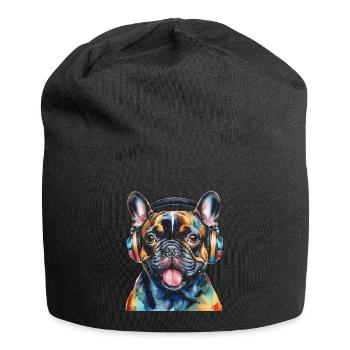 Bouledogue Français Casque Frenchie Dog - Bonnet en jersey - noir - Devant