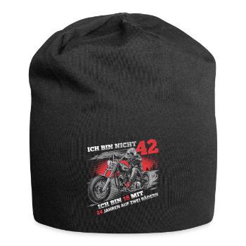 Ich bin nicht 42 Motorradfahrer Biker 42. - Jersey-Beanie - Schwarz - Vorne