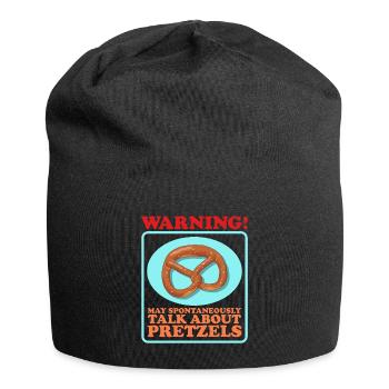 Brezel Brezeln Brezelliebhaber Geschenk - Jersey-Beanie - Schwarz - Vorne