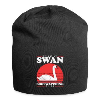 Schwan Schwäne Schwanenliebhaber Geschenk - Jersey-Beanie - Schwarz - Vorne