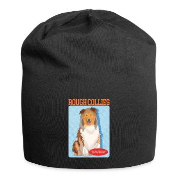 Collie Dogs Longhair Collie Gift - Jersey Beanie - black - Front