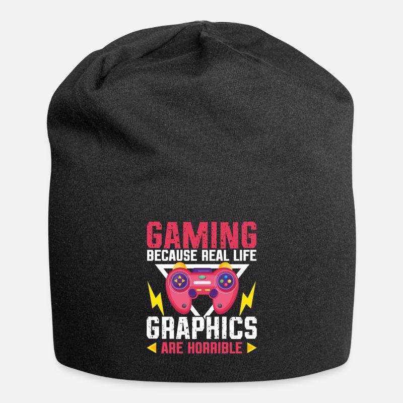 Spielen Sie Controller Gaming Gaming Weil Die - Jersey-Beanie - Schwarz