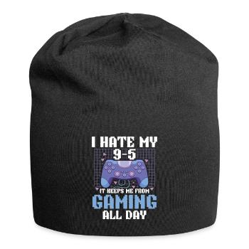 Play Controller Gaming I Hate Real Life - Jersey-Beanie - Schwarz - Vorne