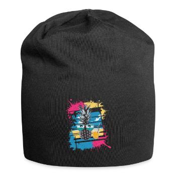 Sun Beach Pineapple - Tropical et rafraîchissant - Bonnet en jersey - noir - Devant