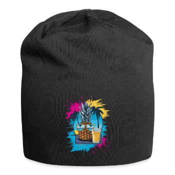 Sun Beach Pineapple - Tropical et rafraîchissant - Bonnet en jersey - noir - Devant
