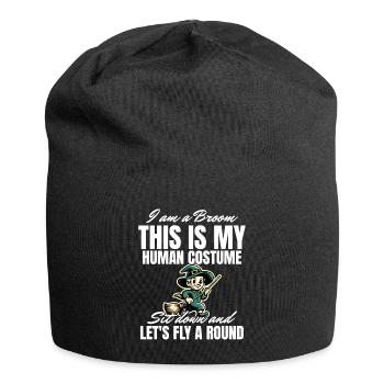 I'm a broom funny Halloween saying - Jersey Beanie - black - Front