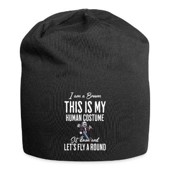 Lustige Halloween Hexe Flieg Mit Mir Bin Ein Besen - Jersey-Beanie - Schwarz - Vorne