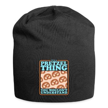 Brezel Brezeln Brezelliebhaber Geschenk - Jersey-Beanie - Schwarz - Vorne