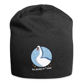 Schwan Schwäne Schwanenliebhaber Geschenk - Jersey-Beanie - Schwarz - Vorne