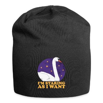 Schwan Schwanenliebhaber Schwäne Geschenk - Jersey-Beanie - Schwarz - Vorne