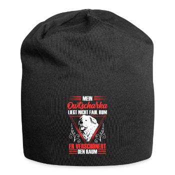 Ovcharka is not lazy Caucasian Ovcharka - Jersey Beanie - black - Front