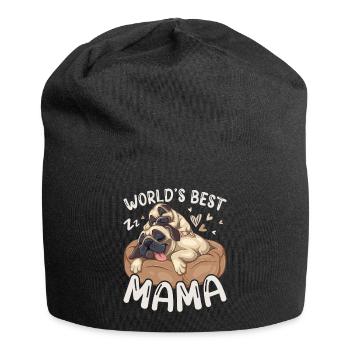Meilleur maman dormant carlin au monde Mère chiot - Bonnet en jersey - noir - Devant