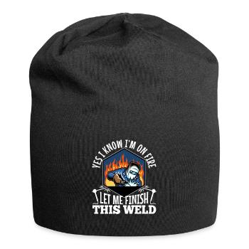 Yes i know im on fire welding - Jersey Beanie - black - Front