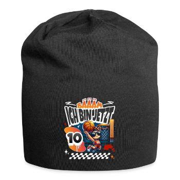 Basketball Bääm Ich Bin Jetzt 10. Geburtstag - Jersey-Beanie - Schwarz - Vorne