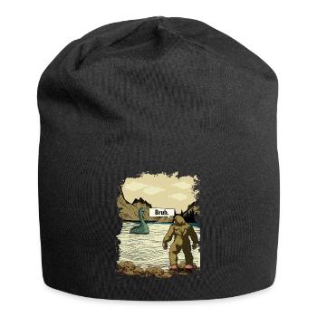 Bigfoot And Nessie Loch Ness Cryptid - Jersey Beanie - black - Front
