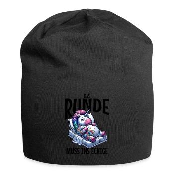 Je suis fatigué donc le rond doit dormir dans le carré - Bonnet en jersey - noir - Devant