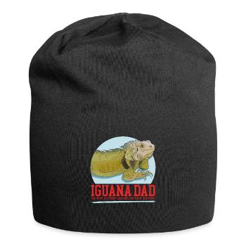 Leguan Dad Eidechse Leguane Geschenk - Jersey-Beanie - Schwarz - Vorne