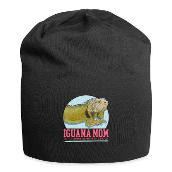 Leguan Mom Eidechse Leguane Geschenk - Jersey-Beanie - Schwarz - Vorne