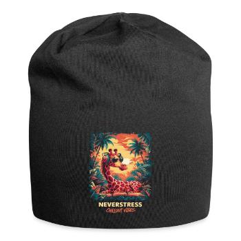 Chillout Vibes Design Entspannt und Stilvoll - Jersey-Beanie - Schwarz - Vorne
