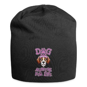 Brittany Spaniel Chien Tante Pour La Vie - Bonnet en jersey - noir - Devant