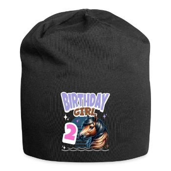 Cheval 2ème Anniversaire Fille Enfants - Bonnet en jersey - noir - Devant