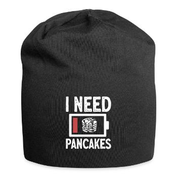 Pancake Frühstück Pfannkuchen - Jersey-Beanie - Schwarz - Vorne