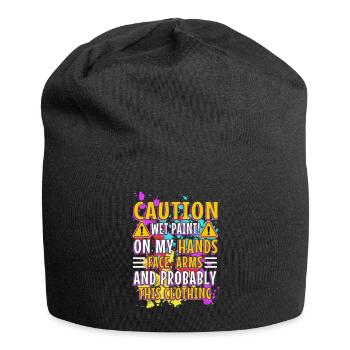 Peinture humide - Bonnet en jersey - noir - Devant