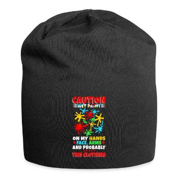 Peinture humide - Bonnet en jersey - noir - Devant